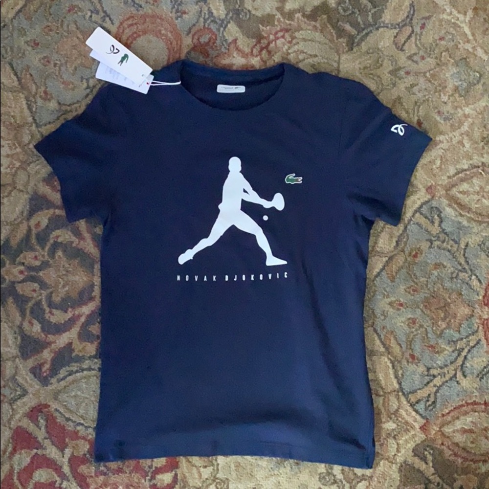 Lacoste Sport Novak Djokovic Tee Navy Large New